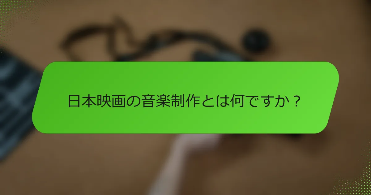 日本映画の音楽制作とは何ですか？
