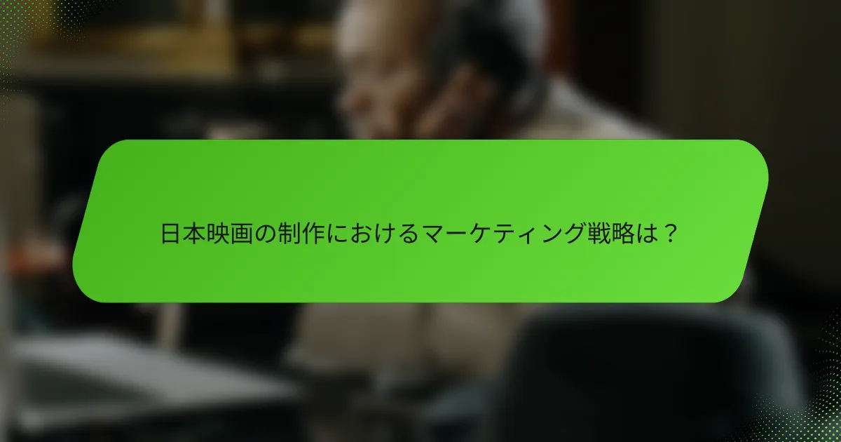 日本映画の制作におけるマーケティング戦略は？