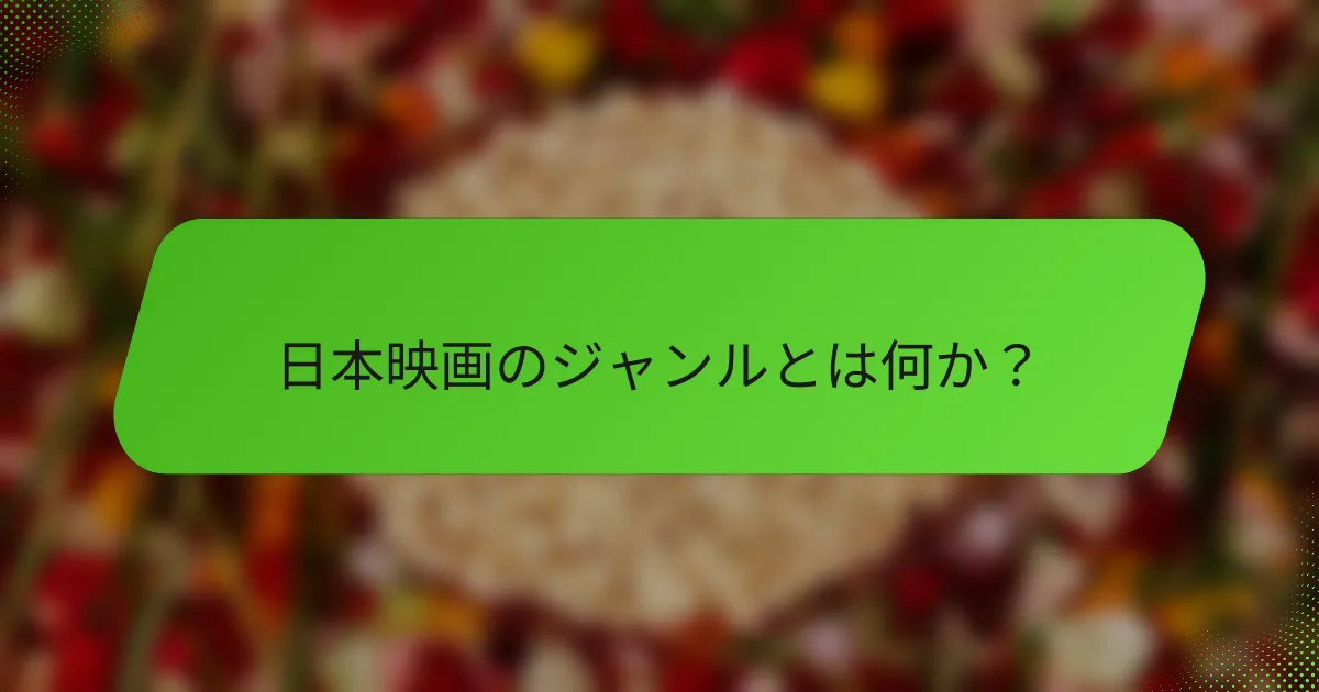 日本映画のジャンルとは何か？