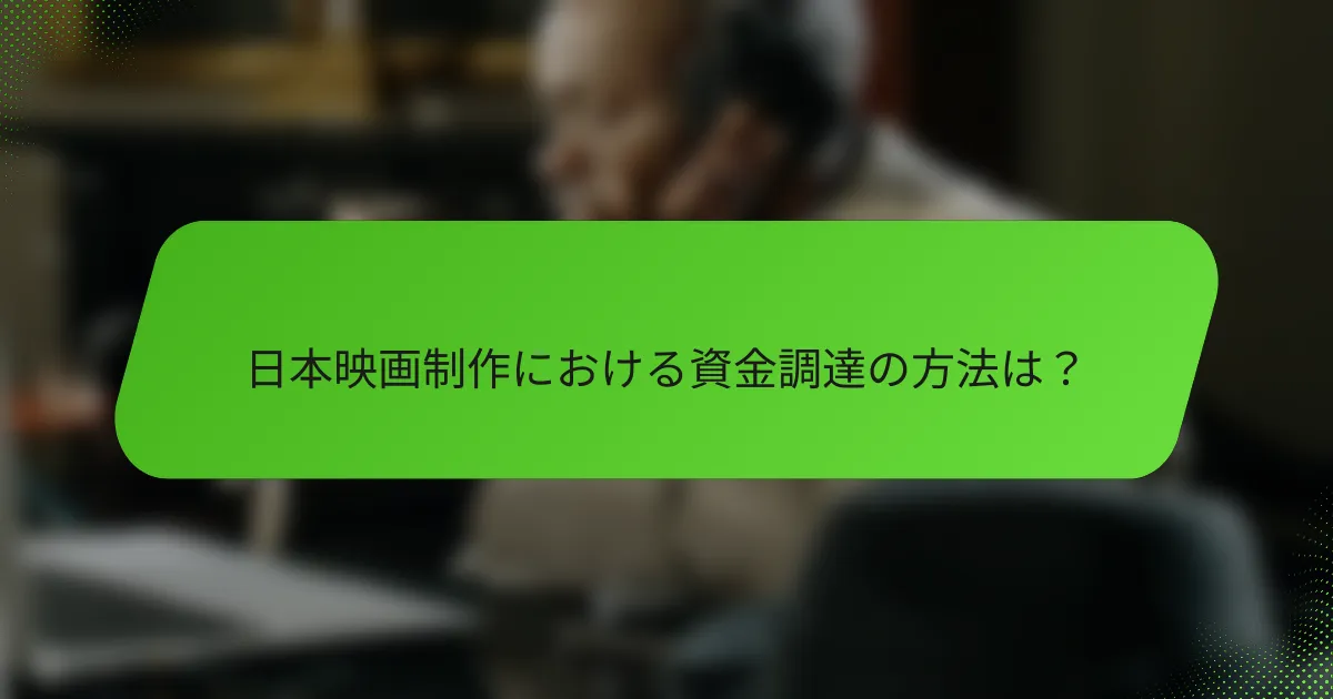 日本映画制作における資金調達の方法は？